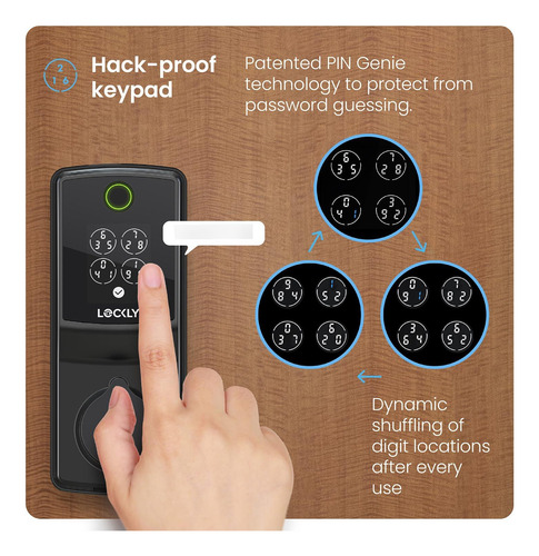 Cerradura Inteligente Lockly Smart Lock Secure Pro Huellas Mate Negro