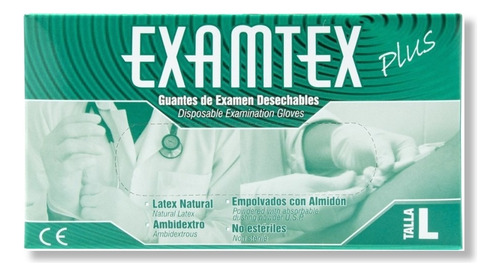 Guantes Examtex Desechables Blanco Talla L X 100 Und