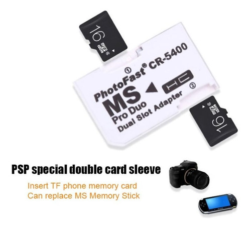Adaptador Memory Stick Doble Micro Sd Sdhc Tf Ms Pro Psp