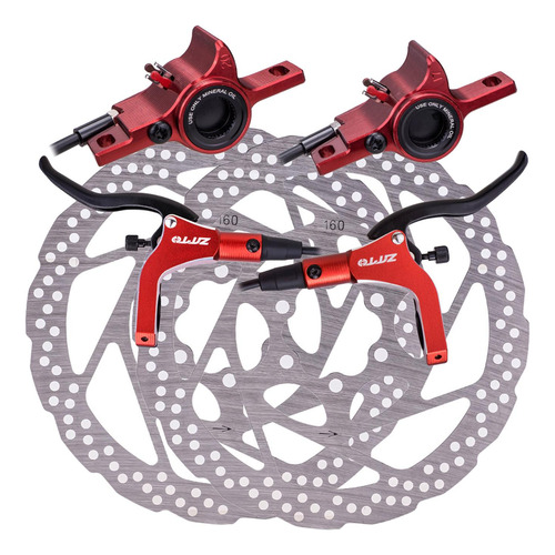 Bicicleta De Montaña Hidráulico Freno, Rojo Con Disco