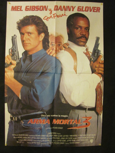 Afiche Antiguo-  Arma Mortal 3 - Mel Gibson- Danny Glover