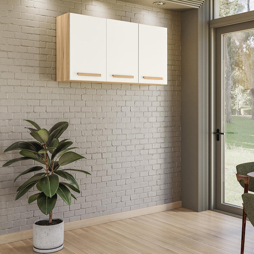 Armario Aereo De Cozinha Intenza 120 Cm Com 3 Portas