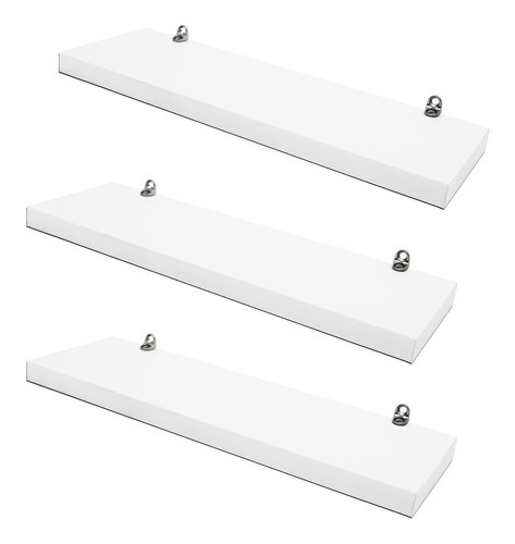 Kit 3 Prateleiras Porta Quadros Temperos 30x10 Branco