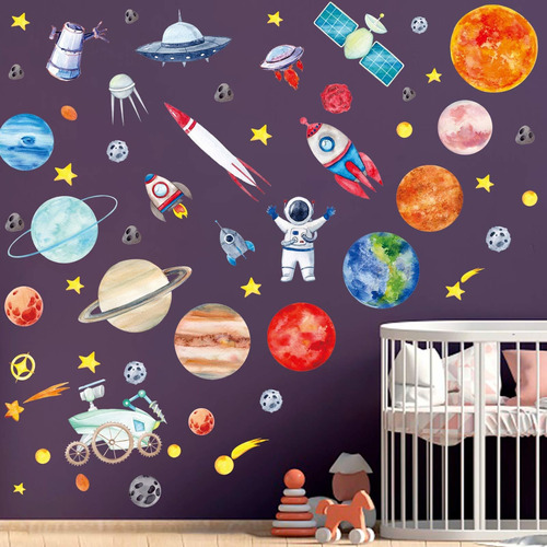 4 Sheets Space Wall Stickers,space Wall Decals Galaxy Astron