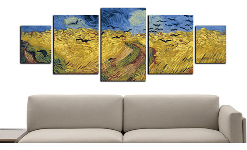 Cuadro 130x50cms 5 Piezas Decorativo Van Gogh