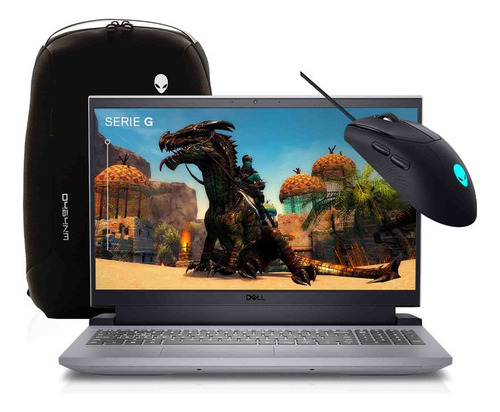 Laptop Dell Gaming R5 8g 512g Nvidia3050 + Mochila Y Mouse Color Gris