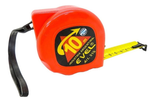 Imagen 1 de 3 de Cinta Metrica Evel 10 Metros Con Freno Y Enganche Oferta 510