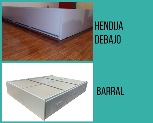 Imagen 4 de 9 de Cama Con Cajones Box . Base Somier Con Cajonera !!