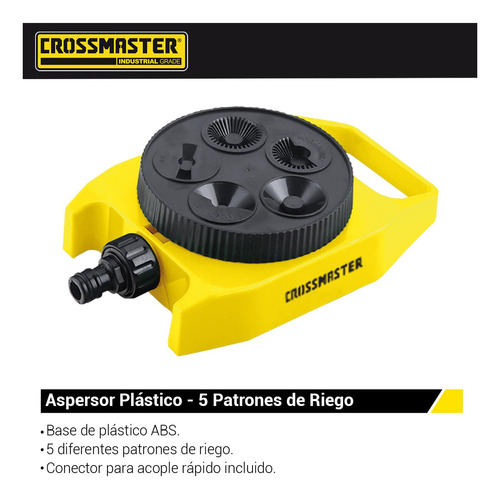 Imagen 2 de 4 de Aspersor Regador Plástico De Piso 5 Patrones De Riego Jardín