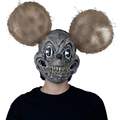 Máscara Ratón Asesino Creepy Mouse Malvado Disfraz Halloween Color Marrón Claro