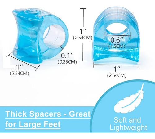 Par Separador De Dedo De Silicona Corrector De Pulgar Hallux