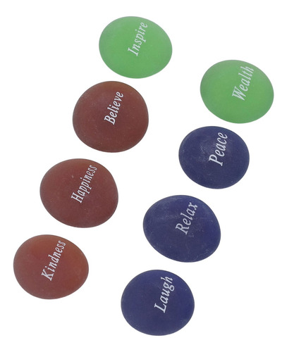 Color Lucky Stone, 16 Piezas De Piedras Inspiradoras, Mixtas