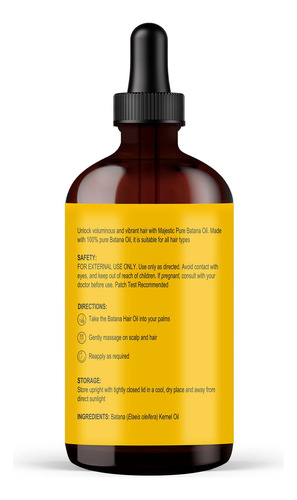 Aceite Capilar Botanic Hearth Raw Batana 100% Puro, 60 Ml, P