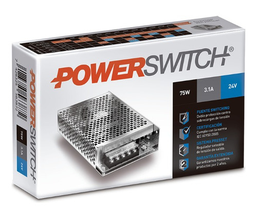 Fuente Powerswitch 24v 3a Gab Metalico Ip20 75w