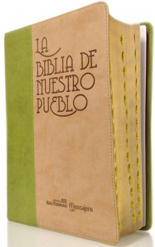 Libro Biblia De Nuestro Pueblo Piel Dos Tonos Canto Dorado