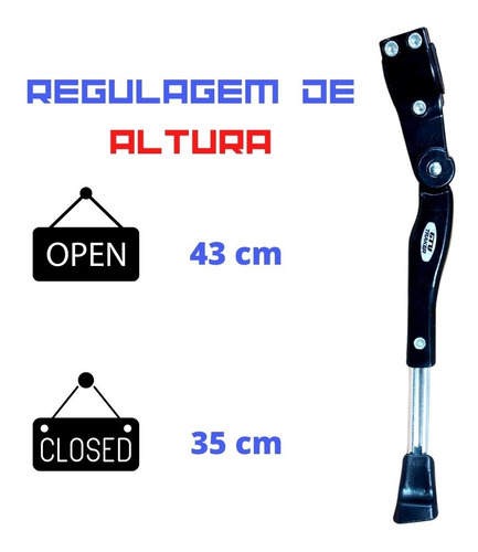 Imagem 3 de 10 de Descanso Lateral Pezinho Bike Regulagem Aro 20 À 29 Alumínio