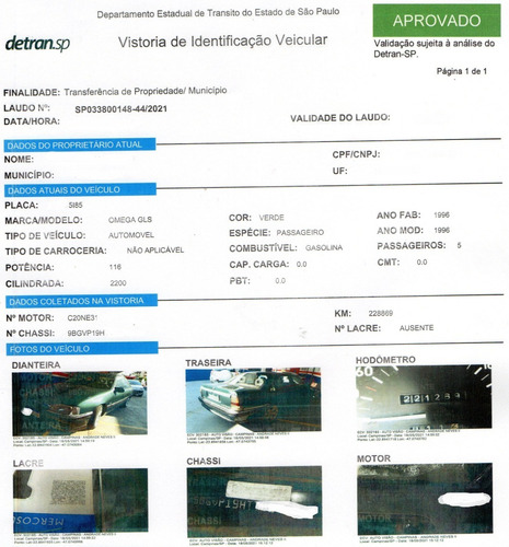 Imagem 12 de 15 de Omega 1996 Gls 2.2 Ar Dir Trio Roda 17 Pneus Novos Raridade
