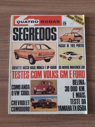Revista Quatro Rodas 177 Abr 75 Belina Chevette Fusca Passat