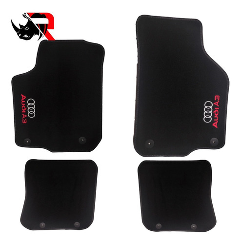 Imagen 6 de 6 de Tapete Automotriz Compatible Con Audi A3 / Rojo / M1