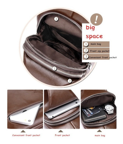 Imagem 5 de 8 de Bolsa Masculina Transversal De Couro