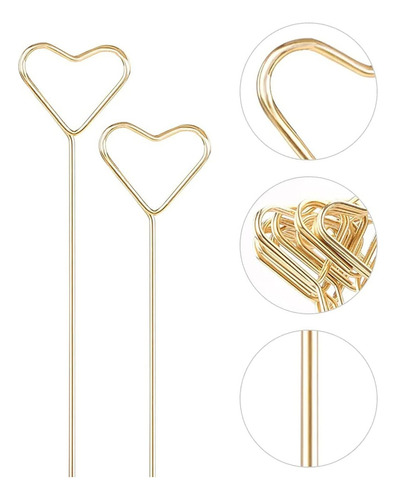 A 50 Tarjeteros Metálicos Con Forma De Corazón Y Flores