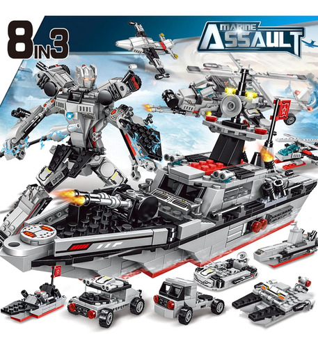 Divertidos Bloques De Construccion Acorazado Robot 35 En 1