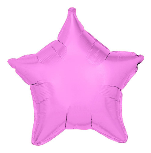 Balão Metalizado Decoração Estrela Rosa 60 Cm Un