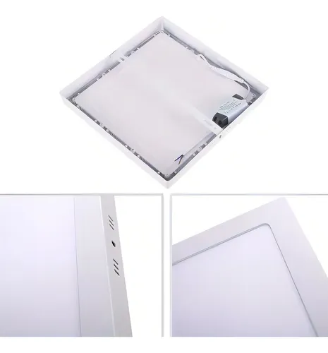 Foco Panel Led Plafon Sobrepuesto Cuadrado 18w Luz Fria 21cm Color Blanco Blanco