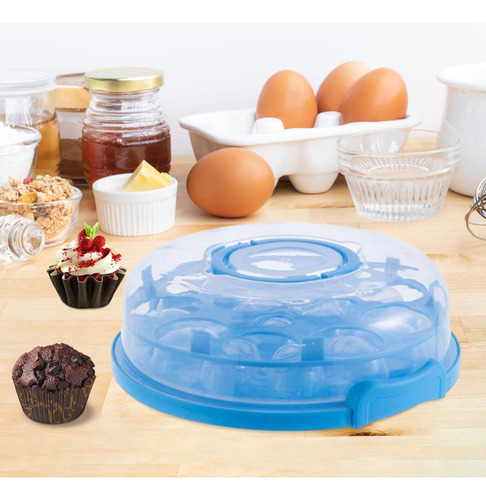 Cake Carrier With Lid, Cake Carrier Bag, Cake Transport Blue