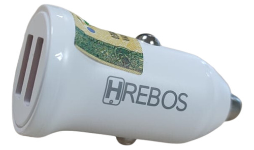 Carregador Hrebos Veicular 2 Saídas Usb 2.0 Branco Hs-516