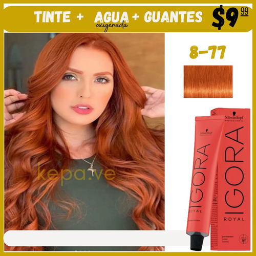 Promo Tinte Igora Royal 8-77 Rubio Claro Cobre