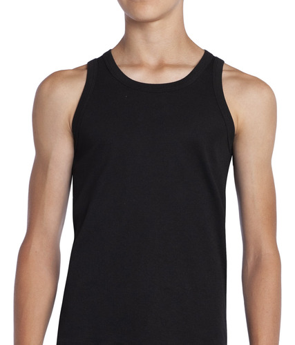 Camiseta Musculosa Juvenil  Algodón Negro Tais