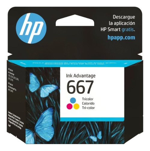 Cartucho De Tinta Hp 667 Tricolor (3ym78al) Original