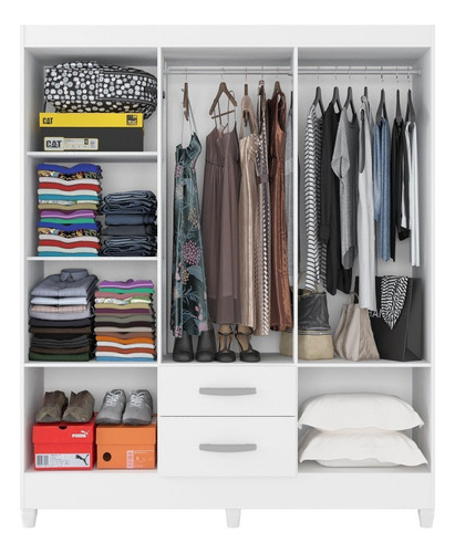 Guarda Roupa Casal Com Espelho 6 Portas 2 Gavetas Fortaleza