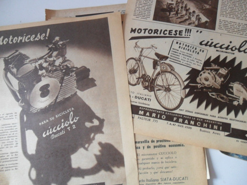 9 Publicidad Cucciolo Bicicleta Antigua Ducati Motor Legnano
