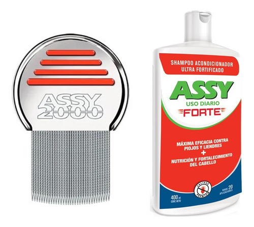 Kit Peine Fino Assy 2000 + Shampoo Diario Assy Forte 400ml