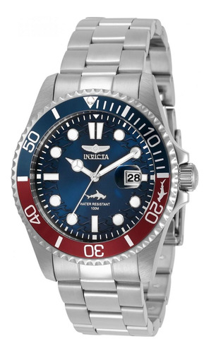 Reloj Invicta 30951 Plata Hombres Correa Acero Bisel Azul/Rojo Fondo Azul