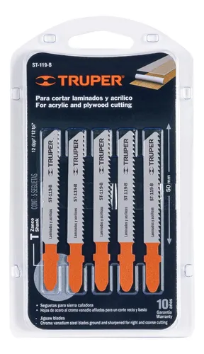Juego 5 Hojas Para Sierra Caladora Corte Recto 12dpp Truper