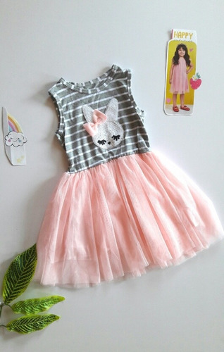 Vestido Rosa Conejita 3/4 Años