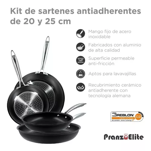 Juego De Sartenes Antiadherentes De Teflon, Set De 2 Piezas