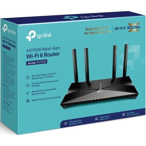 Router Tplink Ax1500 Fibra Gigabit Dualband  Wifi 6. 