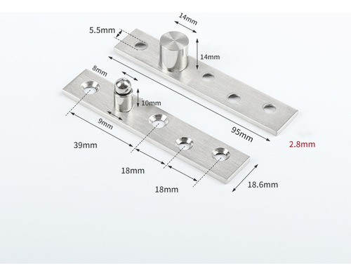 Bisagras Ocultas Giratorias De 360° Inoxidable Para Puerta
