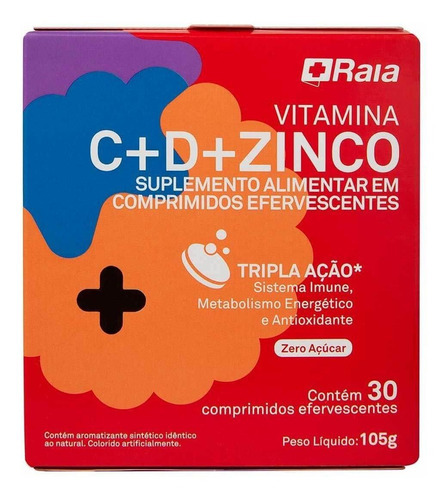 Raia Vitamina C 1g + Vitamins D 400ui + Zinco 10mg Sabor Neutro