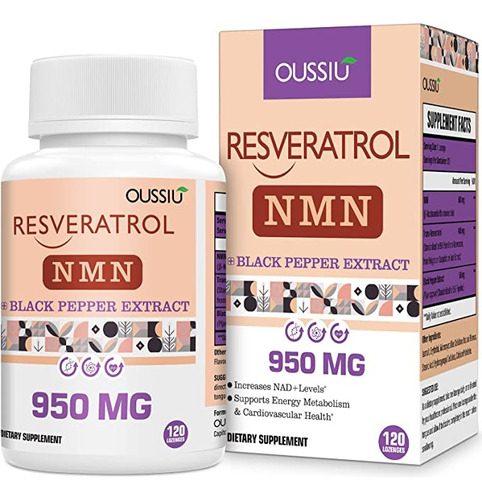 Nmn & Resveratrol 950mg X Capsula X 120 Caps 4 Meses Dura Us