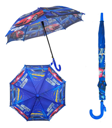 Guarda-chuva Automático Infantil Meninos Piratas Carro Motos Cor Carros Vermelho E Azul