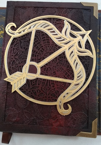 Diário Tema Signo De Sargitário Capa Couro Sintético