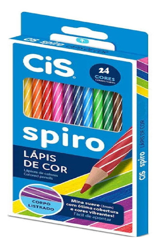 Lápis De Cor Cis Spiro Estojo Com 24 Cores