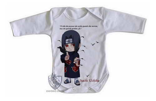 Body Bebê Infantil Nenê Criança Manga Naruto Itachi Uchiha A