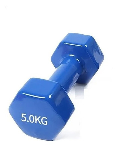 Mancuerna Pesa Hexagonal De Vinilo 5kg Fitness / Lhua