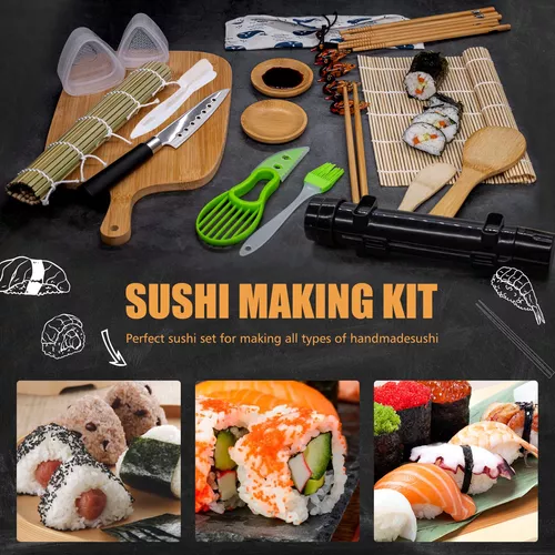 Kit Completo De Sushi 24 En 1 Con Alfombrilla De Bambú Bazuc